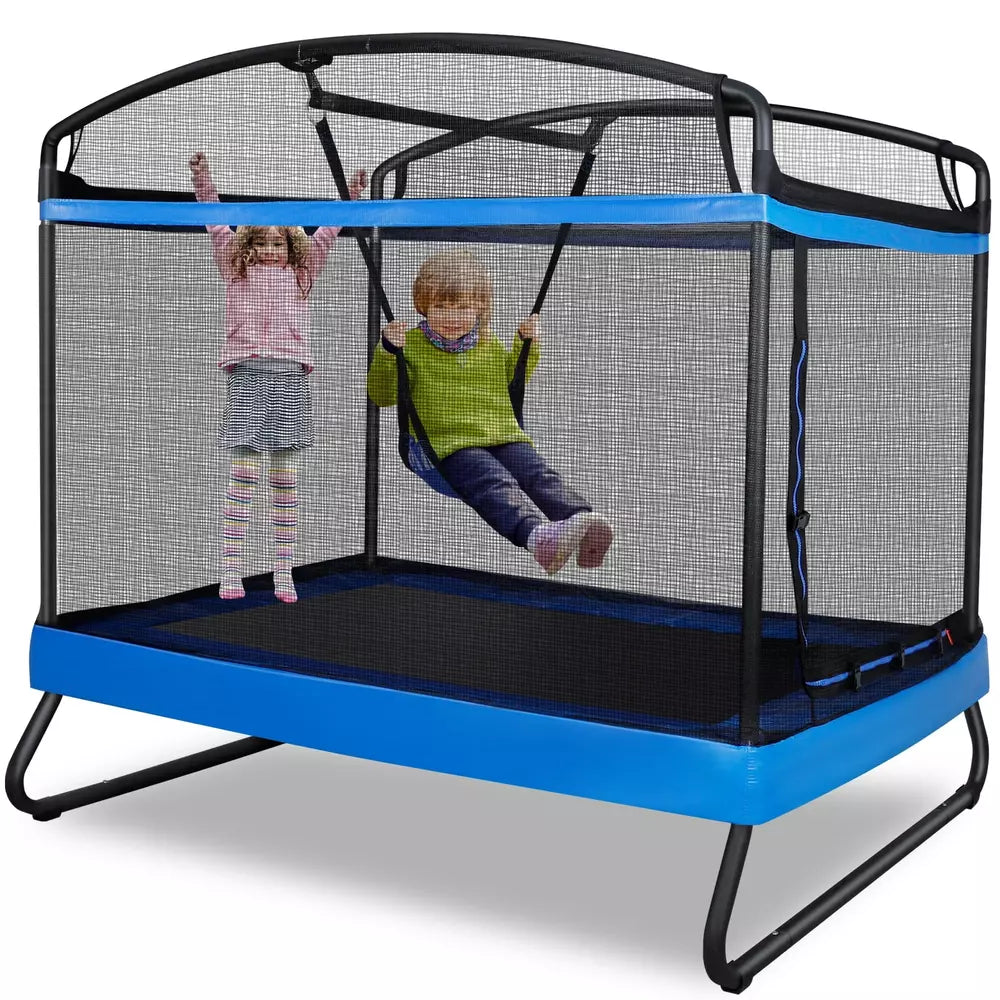 Gymax 6FT Kids Jump Recreational Trampolines W/Swing Safety Enclosure