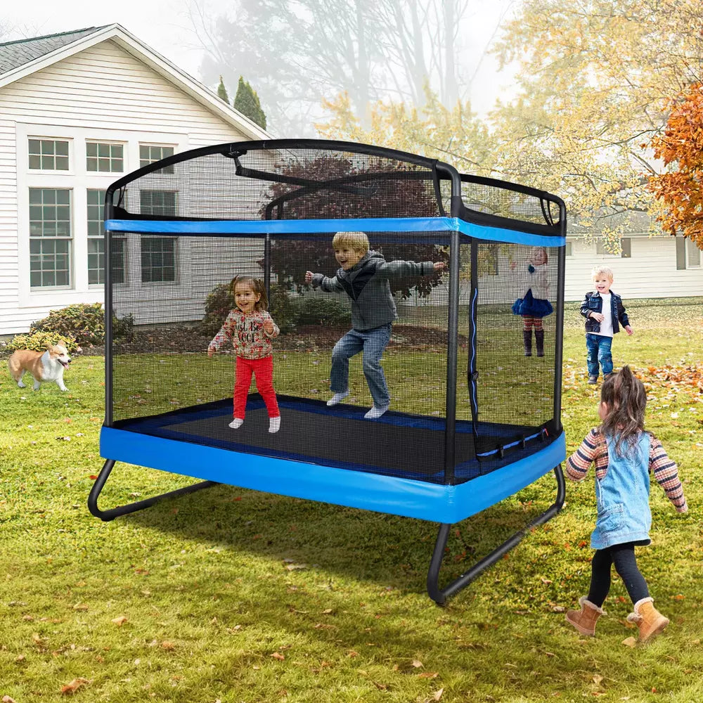 Gymax 6FT Kids Jump Recreational Trampolines W/Swing Safety Enclosure