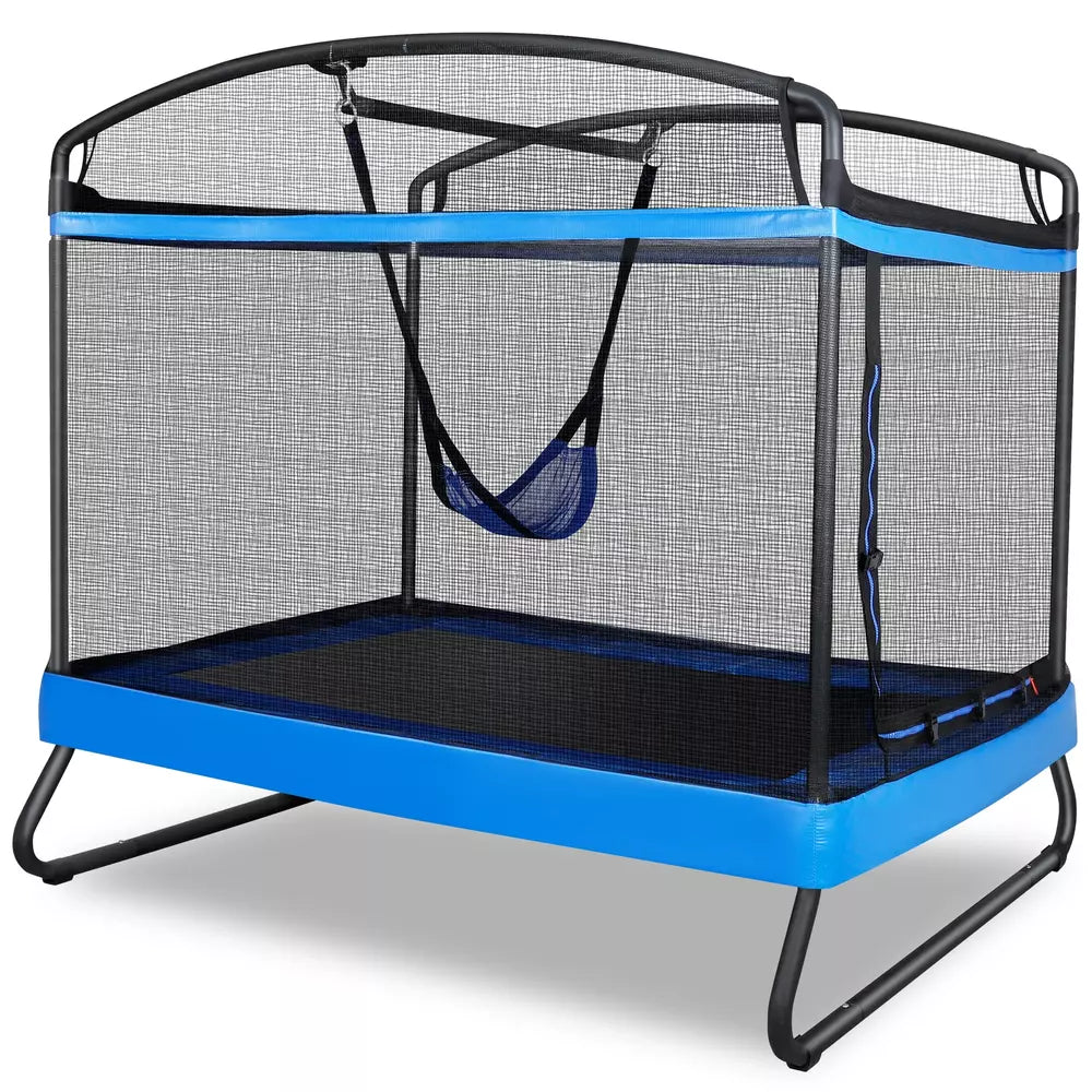 Gymax 6FT Kids Jump Recreational Trampolines W/Swing Safety Enclosure