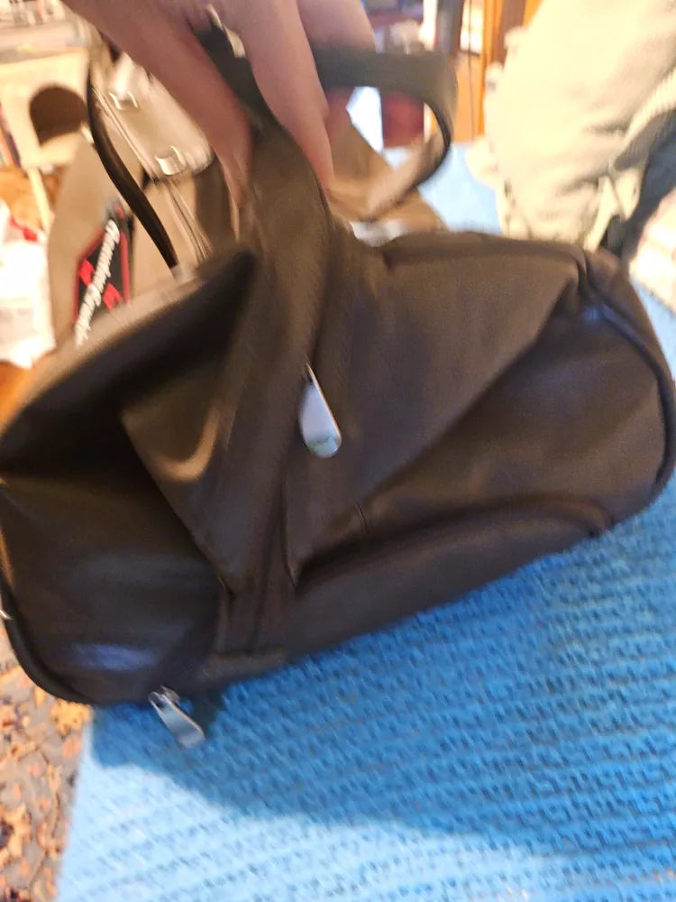 Kluge Cheyenne Wide Mouth Rolling Duffel Bag Cowhide, Brown