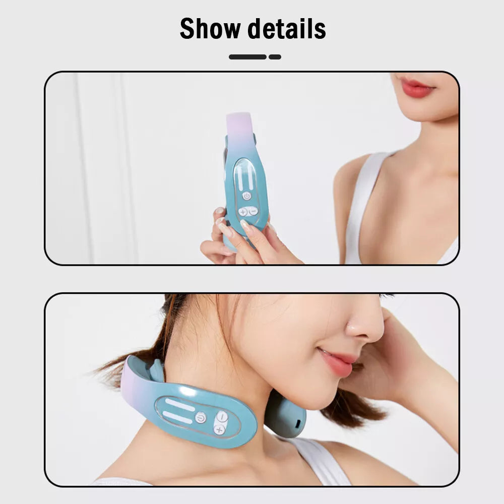 Portable Cervical Spine Massager EMS Neck Acupoints Lymphvity Massager Device