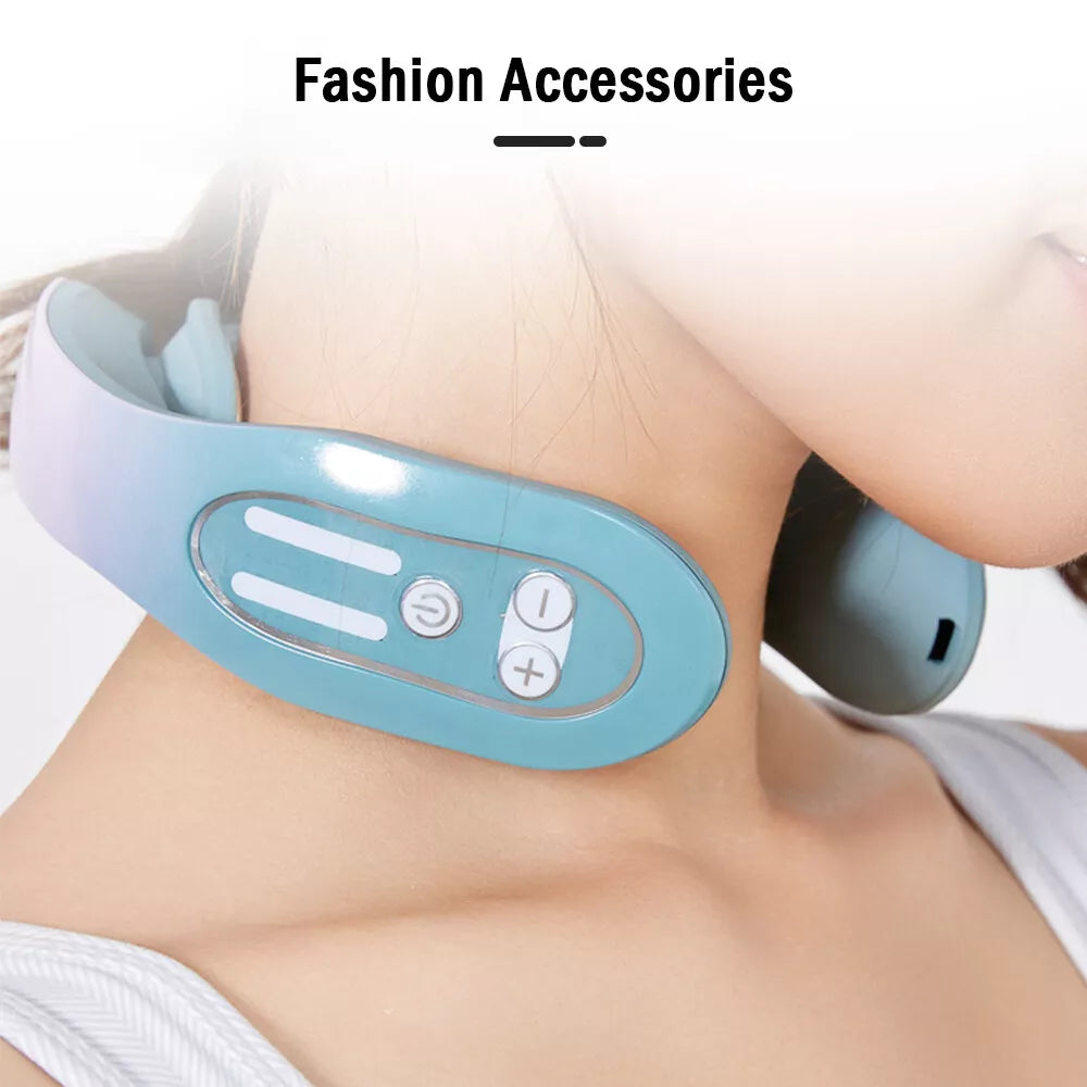 Portable Cervical Spine Massager EMS Neck Acupoints Lymphvity Massager Device