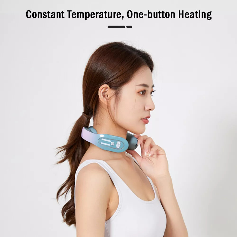 Portable Cervical Spine Massager EMS Neck Acupoints Lymphvity Massager Device