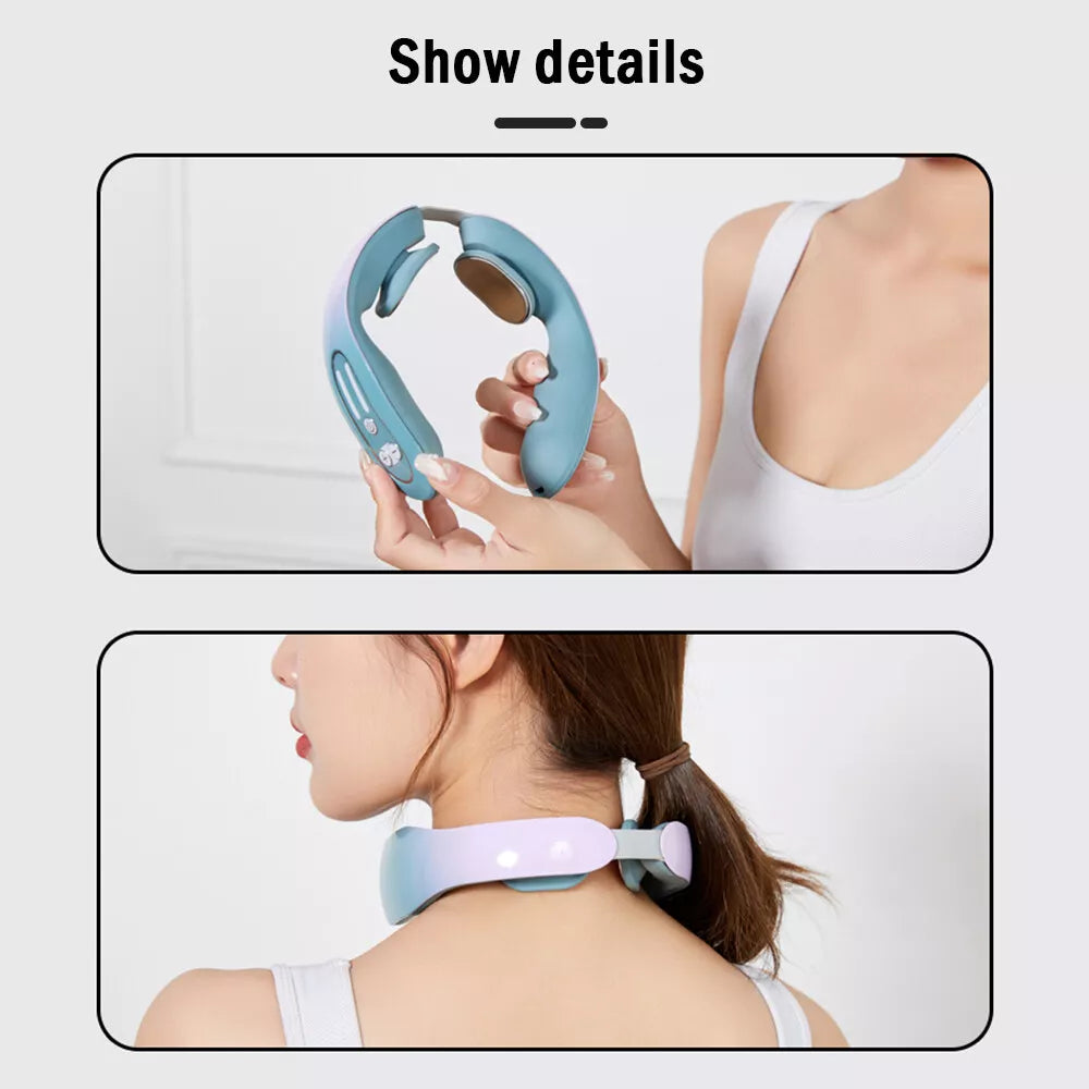 Portable Cervical Spine Massager EMS Neck Acupoints Lymphvity Massager Device