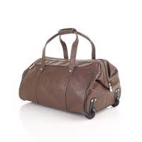 Kluge Cheyenne Wide Mouth Rolling Duffel Bag Cowhide, Brown