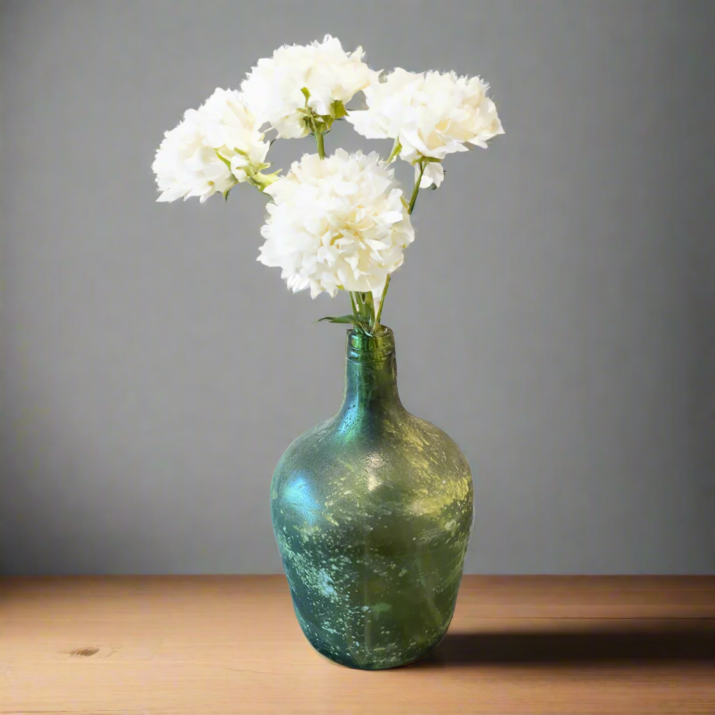 Rustic Green Glass Decorative Vase