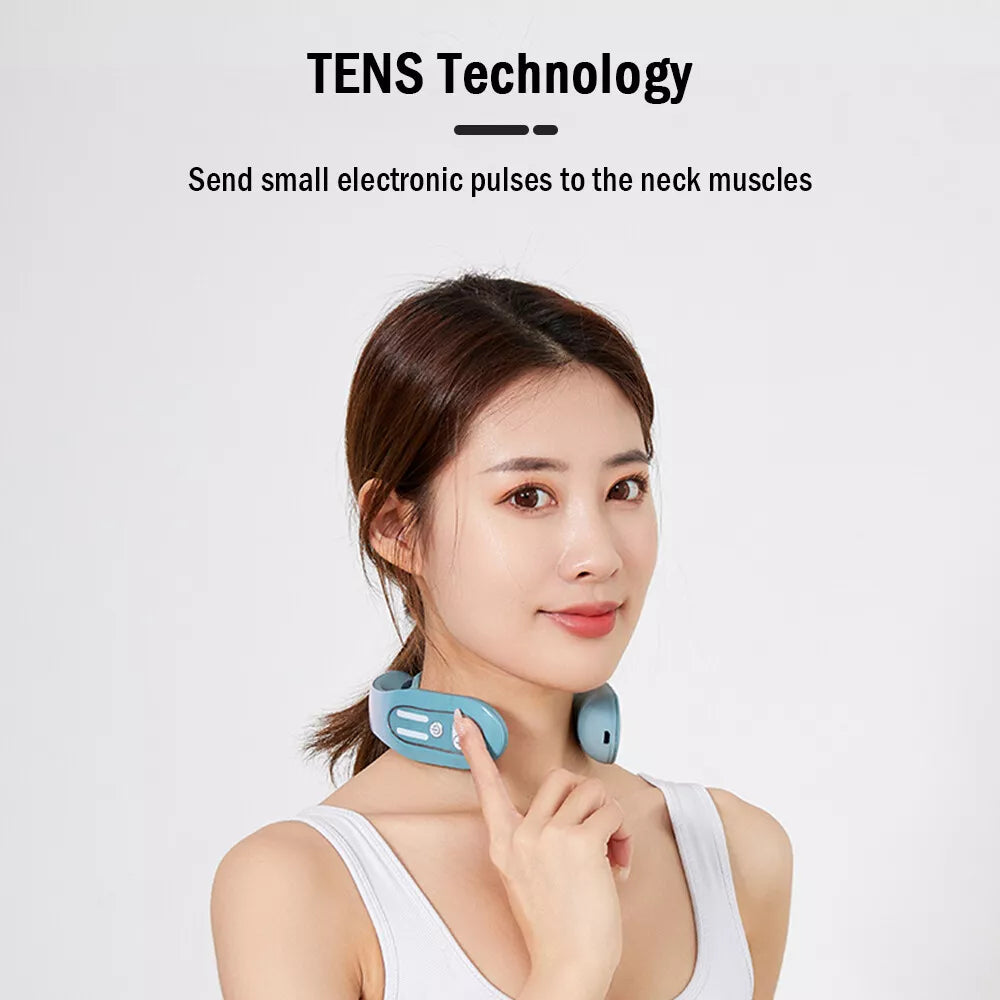 Portable Cervical Spine Massager EMS Neck Acupoints Lymphvity Massager Device