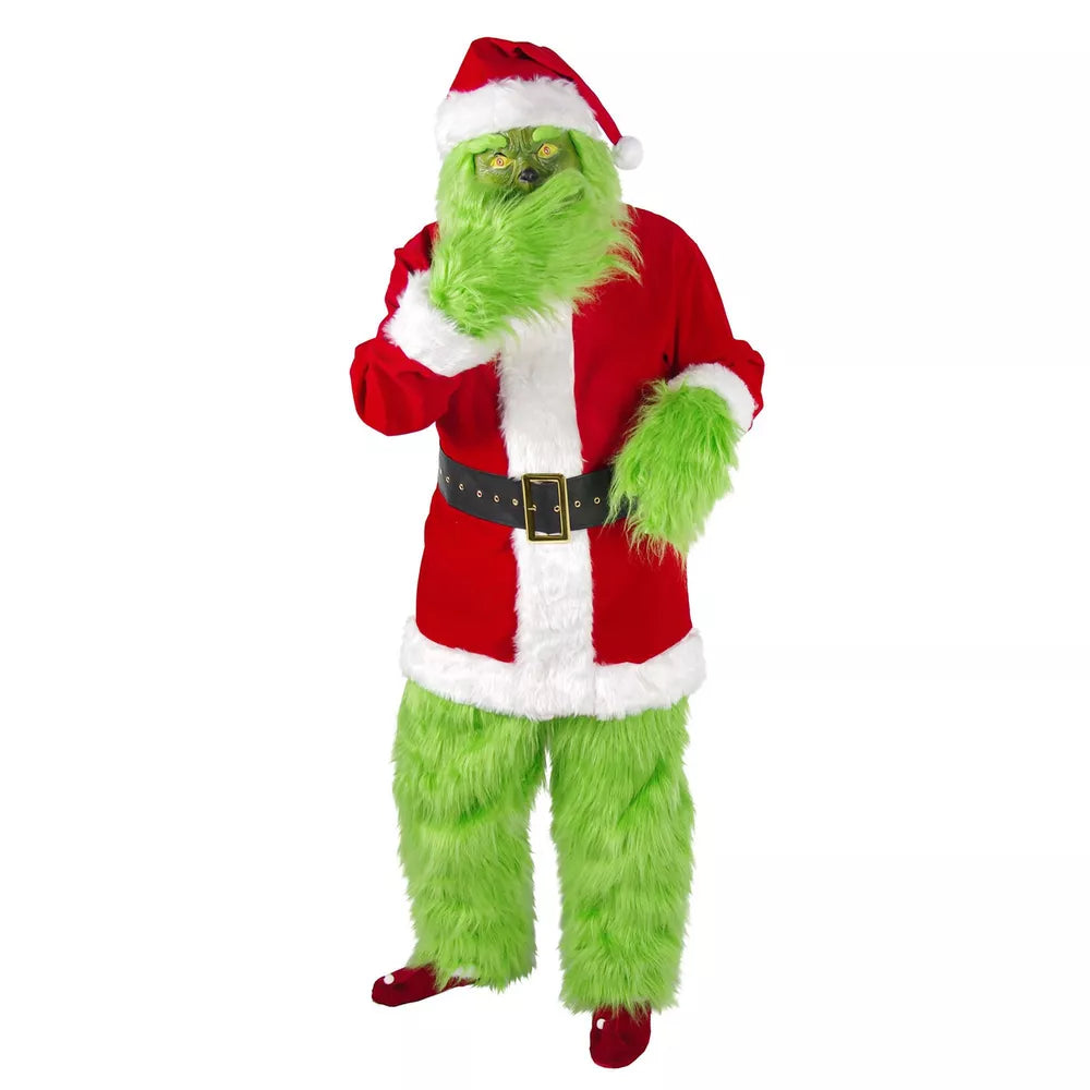 The Grinch Costume Mask Cosplay Adult Christmas Santa Fancy Dress Outfit Xmas