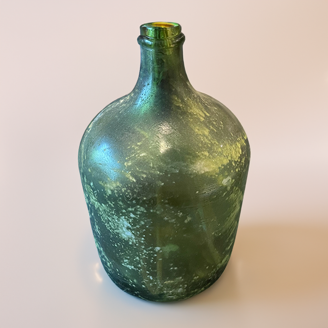 Rustic Green Glass Decorative Vase