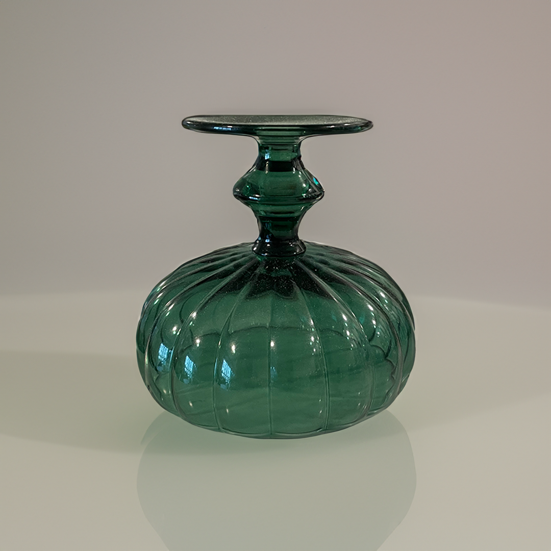 Emerald Glass Pedestal Bowl